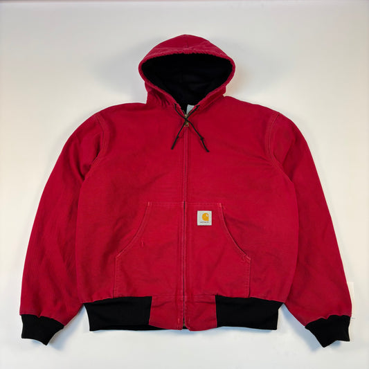 Red Carhartt Hooded Jacket Medium