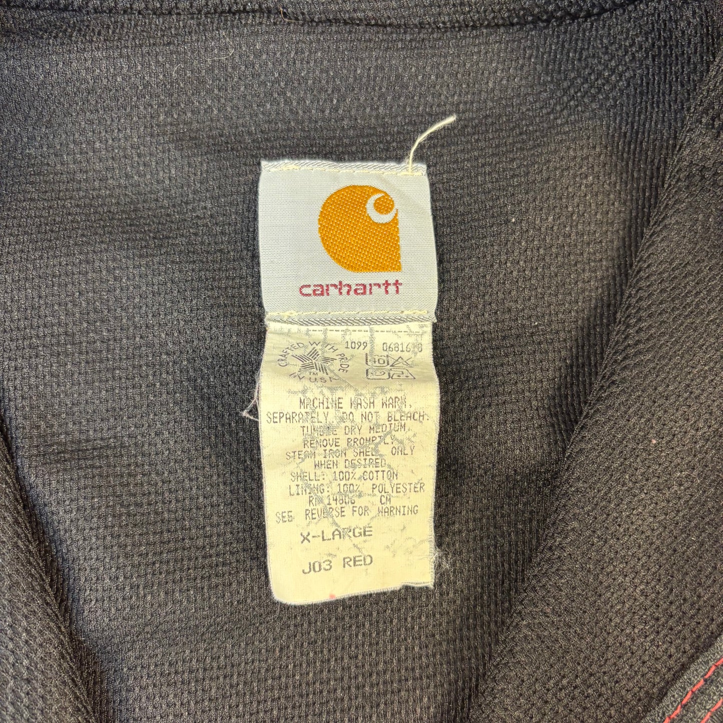 Red Carhartt Hooded Jacket Medium